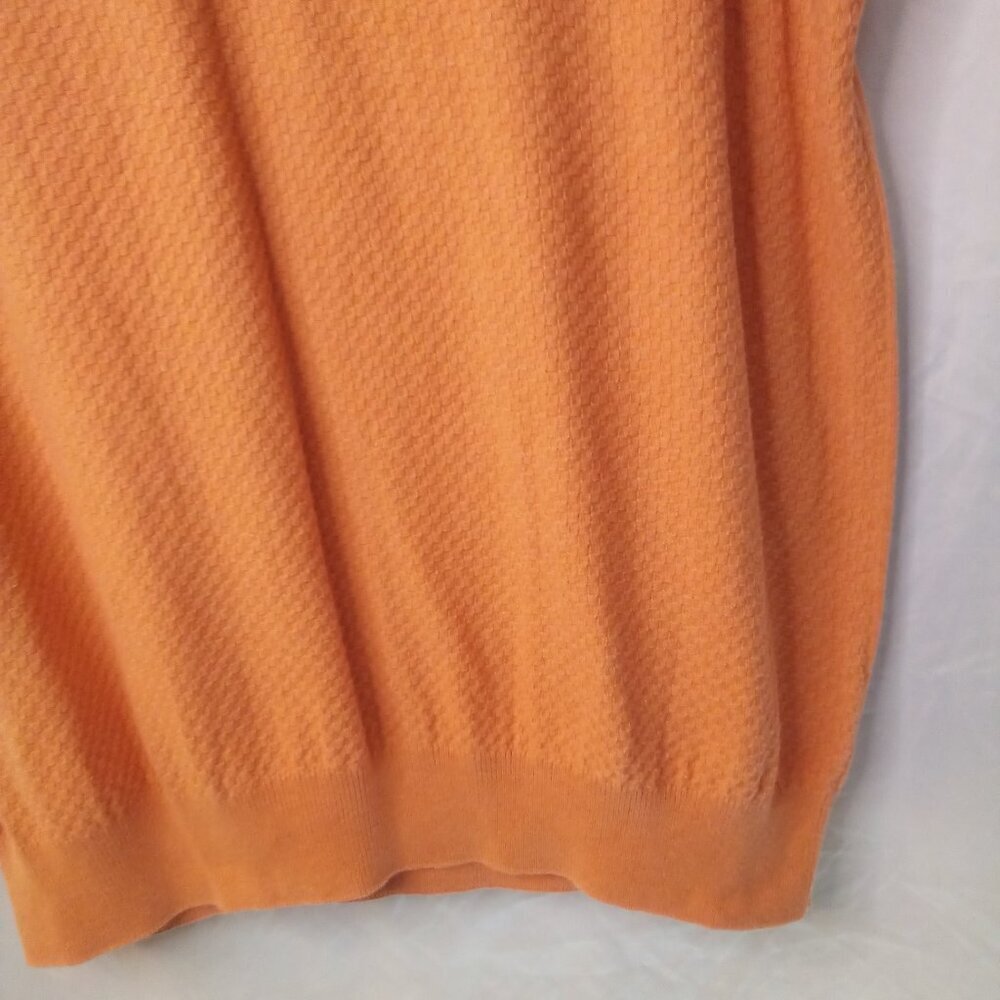 Alan Flusser Sweater Vest Men XL Sleeveless Golf Textured Orange - Picture 6 of 12